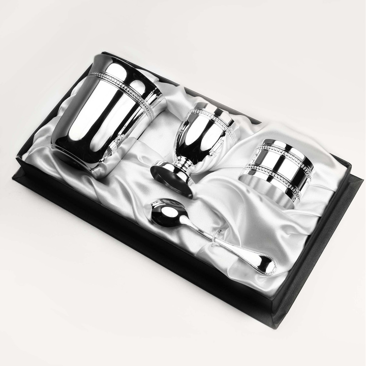 Silver-plated birth or baptism box