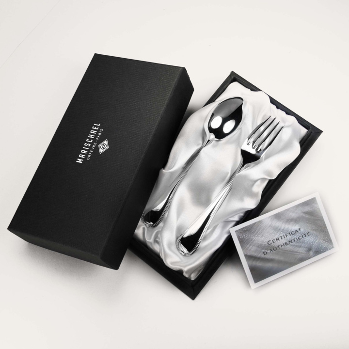 Plated silver cutlery for birth, baptism