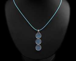 Collier Trio Galuchat bleu et argent 925