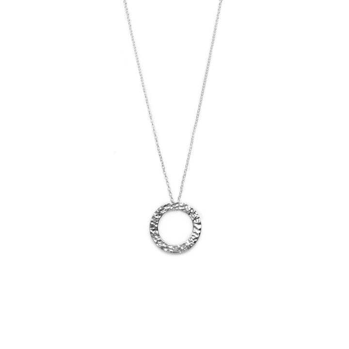 Hammered Flat Ring Necklace