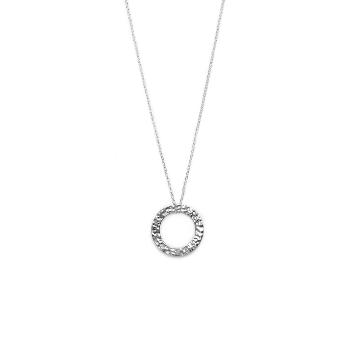 Hammered Flat Ring Necklace