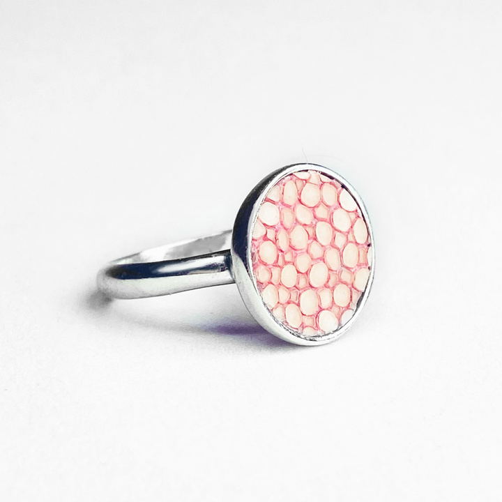 Bague Galuchat rose