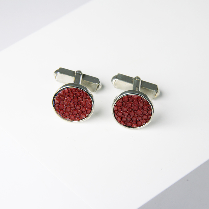 Boutons de manchette Rouges argent 925