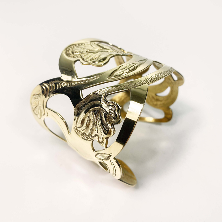 Golden flower cuff