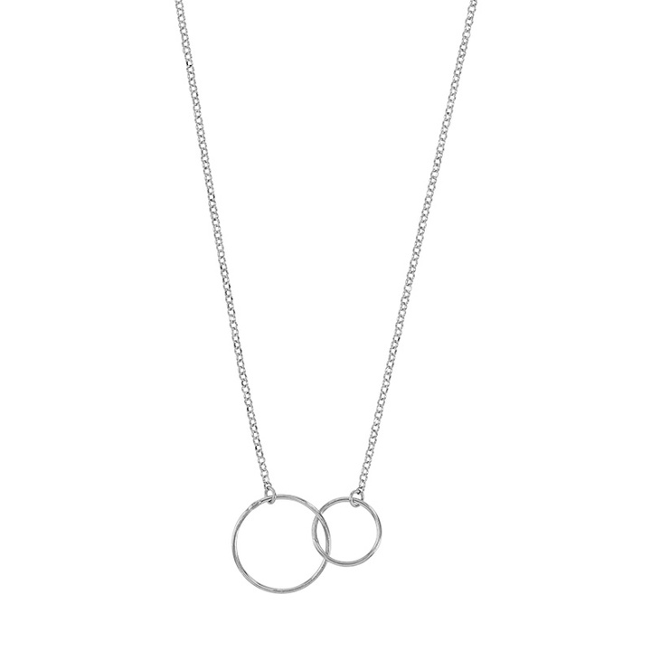 Collier ag925 2 cercles entrelacés