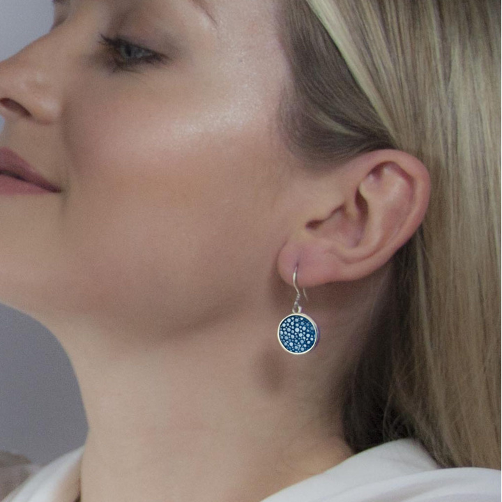 Blue Galuchat earrings
