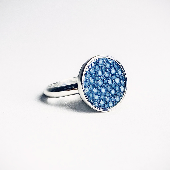 Bague Galuchat bleu