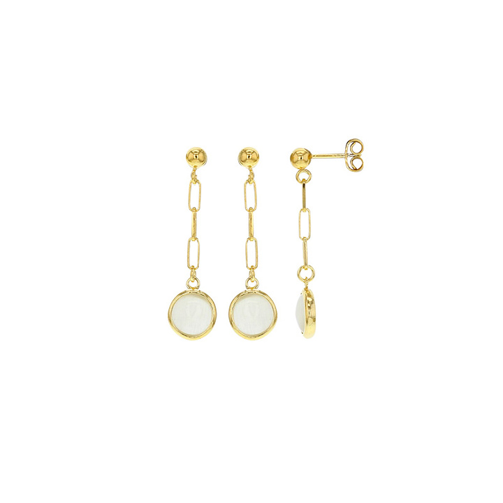 Boucles d&#039;oreille ag925 doré et verre