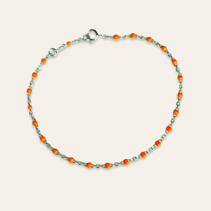 Bracelet argent 925 et Perles Oranges