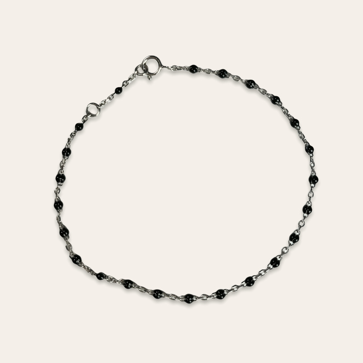 Bracelet argent 925 et Perles Noires