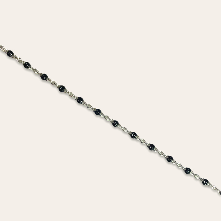 Bracelet argent 925 et Perles Noires