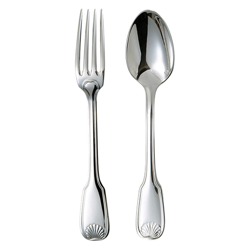 Couvert enfant Coquille 19 cm - Couverts Métal Argenté Enfant 19 cm -  Plated silver cutlery for birth, baptism - Birth Gifts - Nicolas Marischael  Orfèvre