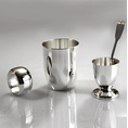 Coffret 4 pièces bébé Uni - Coffret 4 pièces bébé en métal argenté