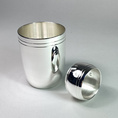 Coffret 2 pièces Tonneau 2 filets - Coffrets 2 pièces bébé en métal argenté