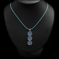 Collier Trio Galuchat bleu et argent 925