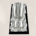 Coffret 2 pièces bébé 3 filets haut et bas - Coffrets 2 pièces bébé en métal argenté