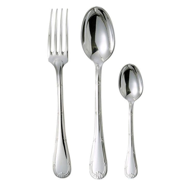 Fourchette, couteau et cuillère enfant en argent massif - Set 3 couverts  enfants